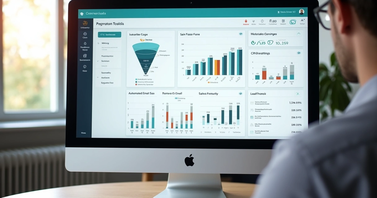 Tela de CRM mostrando a qualificação de leads em diferentes estágios 
