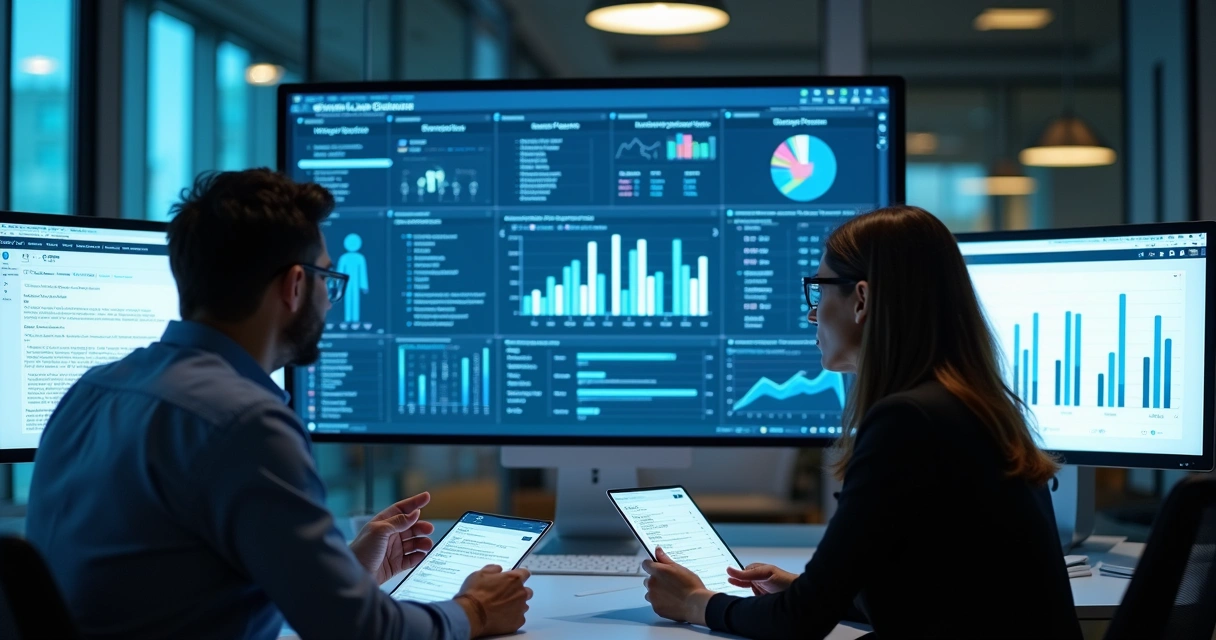 Pipeline de Vendas: Como Montar, Gerenciar e Prever Resultados 2 Equipe analisando dados digitais para qualificação de leads