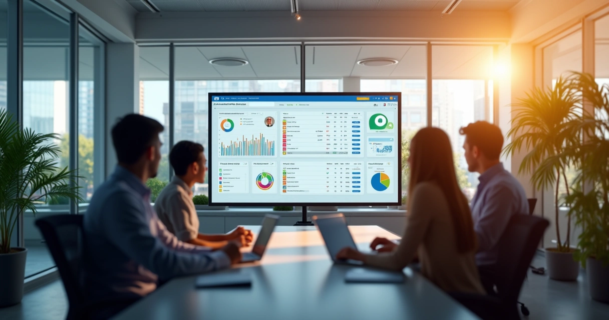 Equipe de vendas analisando leads qualificados por IA 