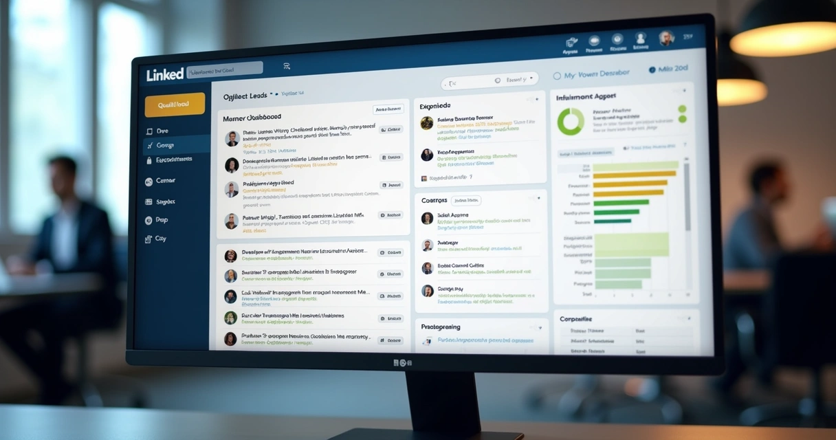 Tela mostrando filtragem de leads qualificados no LinkedIn