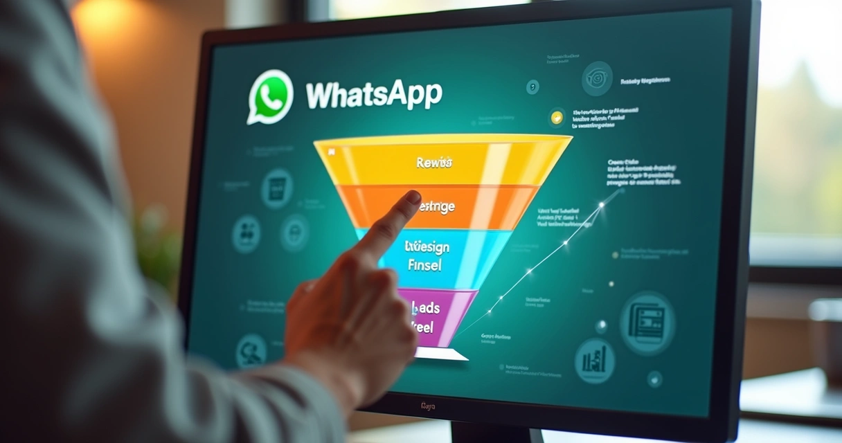 Gráfico de qualificação de leads pelo WhatsApp em uma tela de computador 