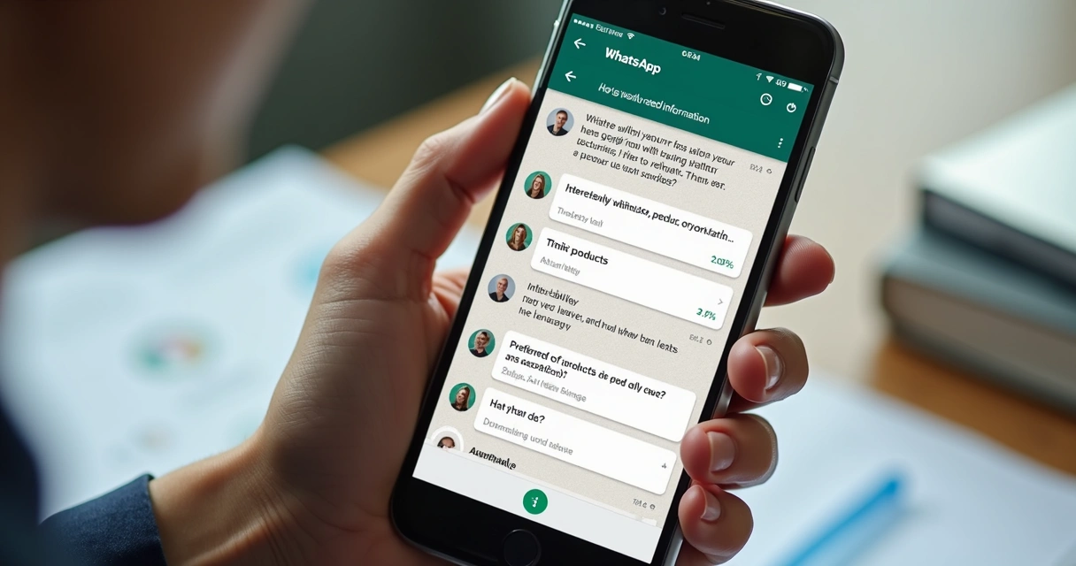 Tela de WhatsApp mostrando perguntas para qualificação de leads