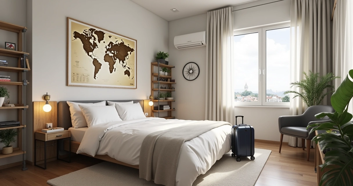Quarto mobiliado e limpo pronto para receber inquilino estrangeiro 