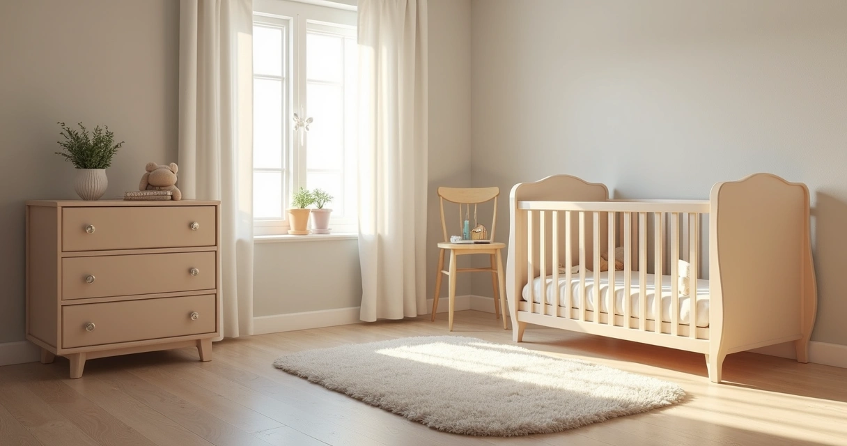Móveis seguros e protetores no quarto do bebê 