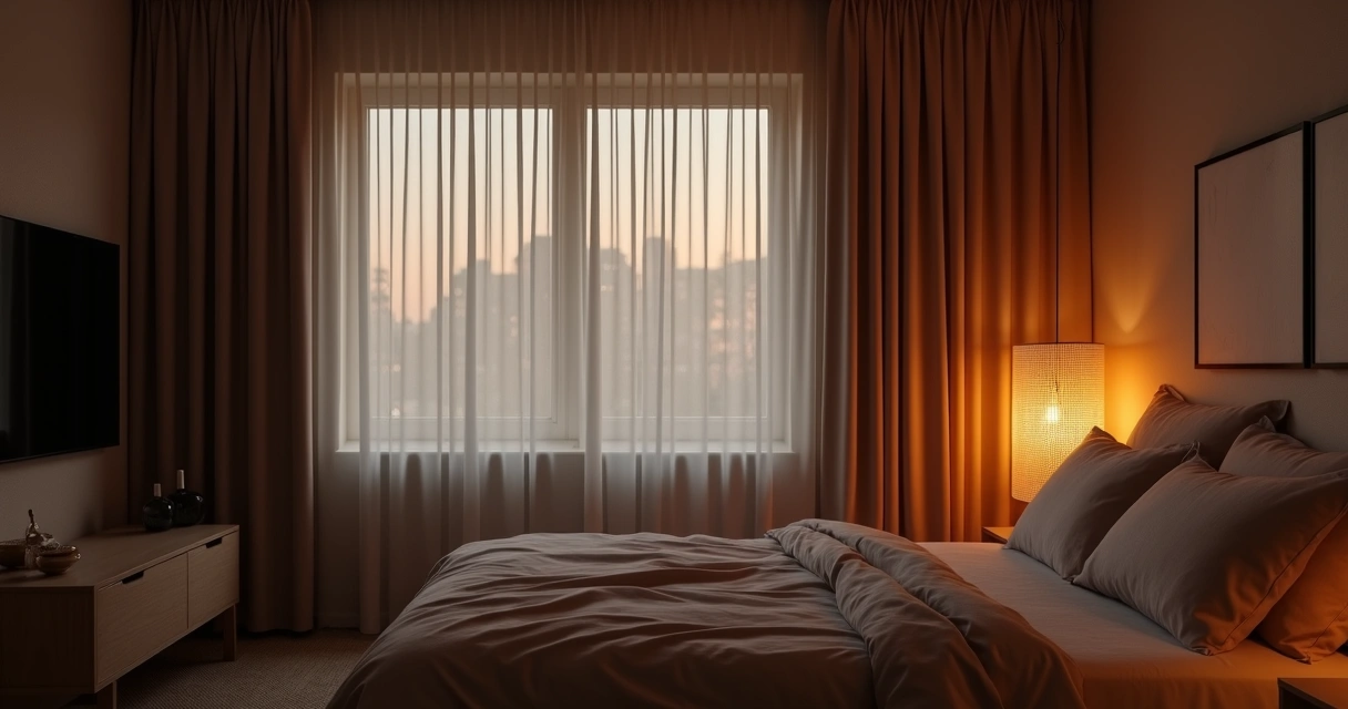Cortinas blackout em quarto aconchegante 
