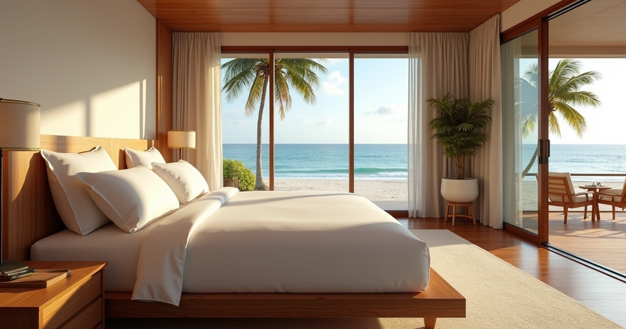 Quarto de resort luxuoso na praia do Brasil 