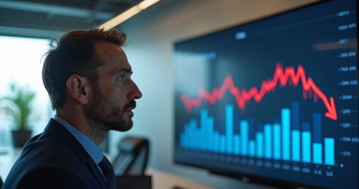 Gráfico simples mostrando queda na taxa de conversão de um site antigo. 