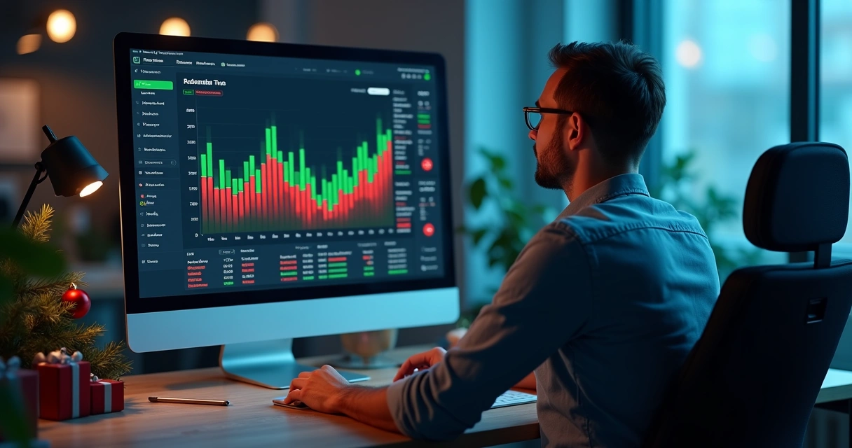 Dashboard de marketing mostrando queda de faturamento em datas sazonais 