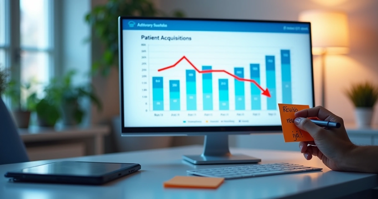 Queda no gráfico de leads em relatório digital 