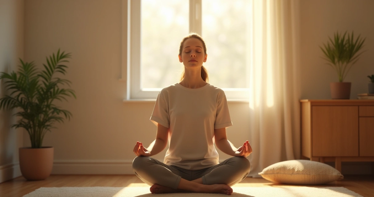Person sitting quietly in a sunlit room