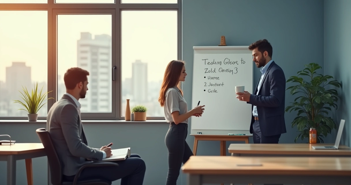 Coworkers taking a quiet reflection pause in office 