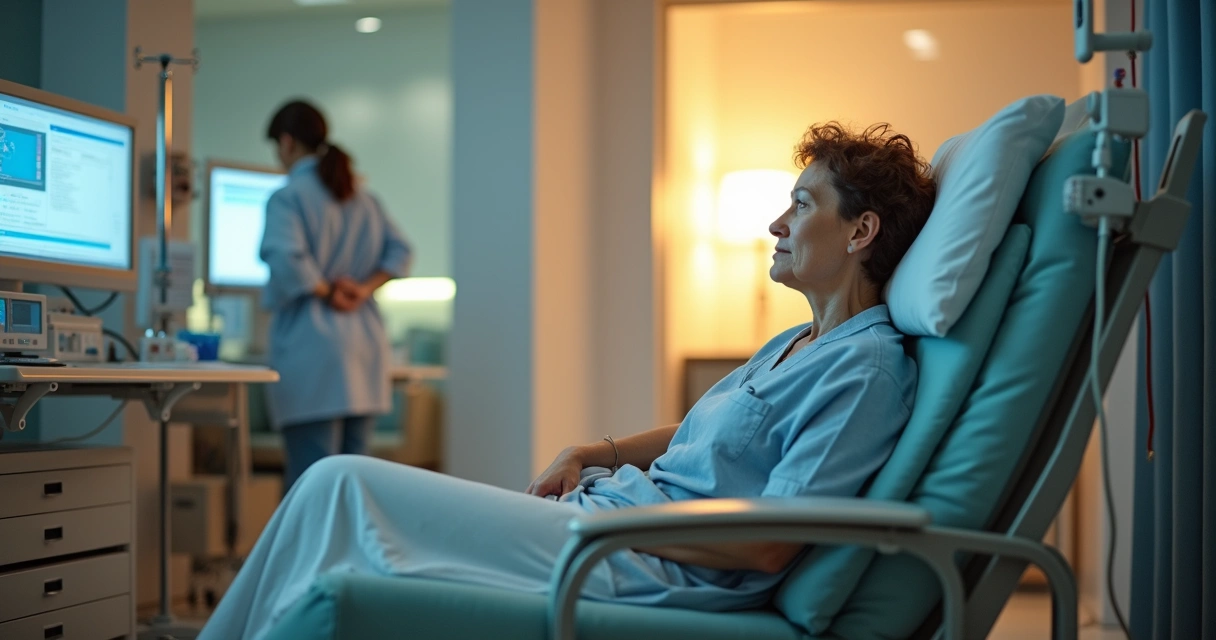 Paciente em tratamento de quimioterapia hospitalar 