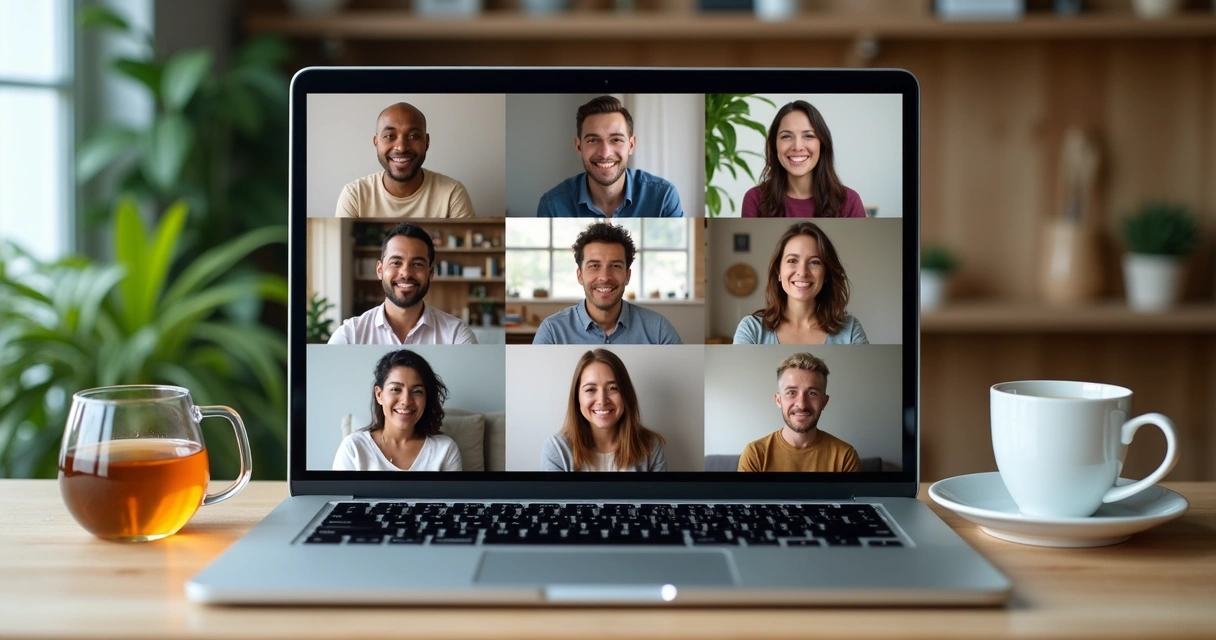 Digital support group for quitting smoking on a screen 