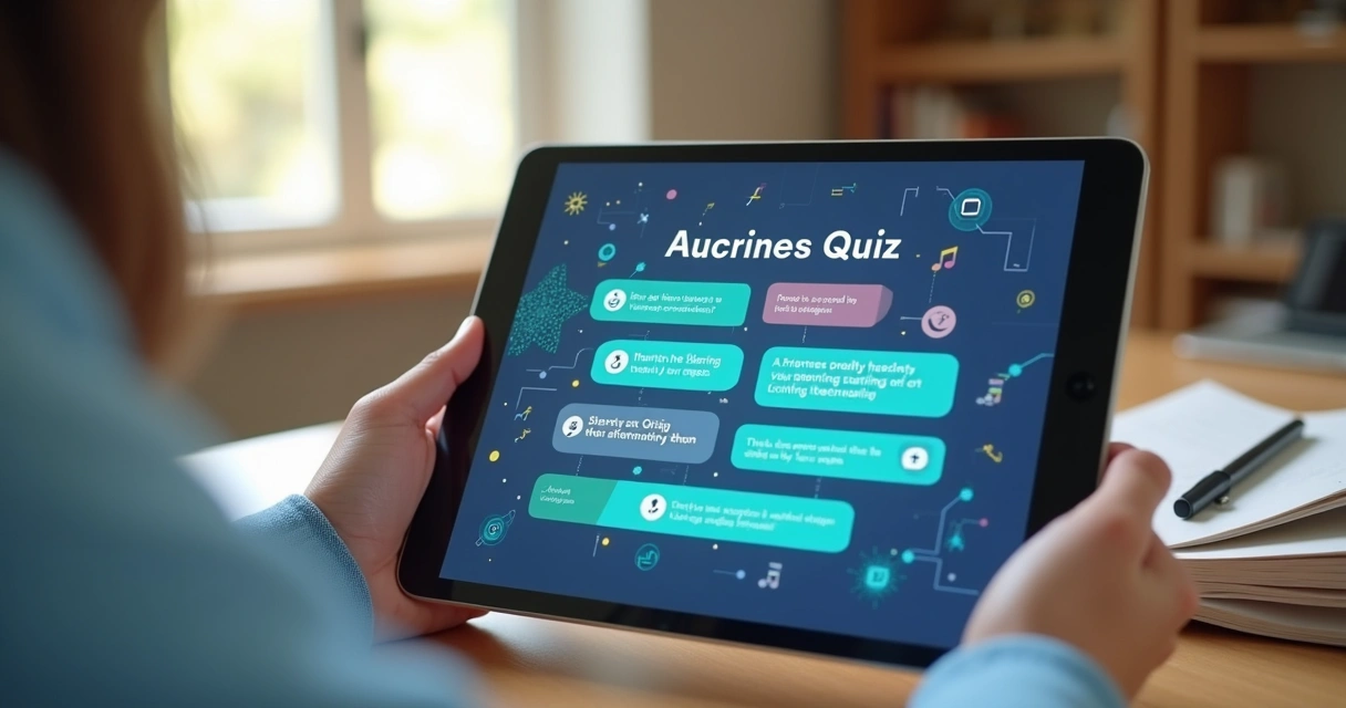 Quiz digital criado automaticamente com IA para curso online 