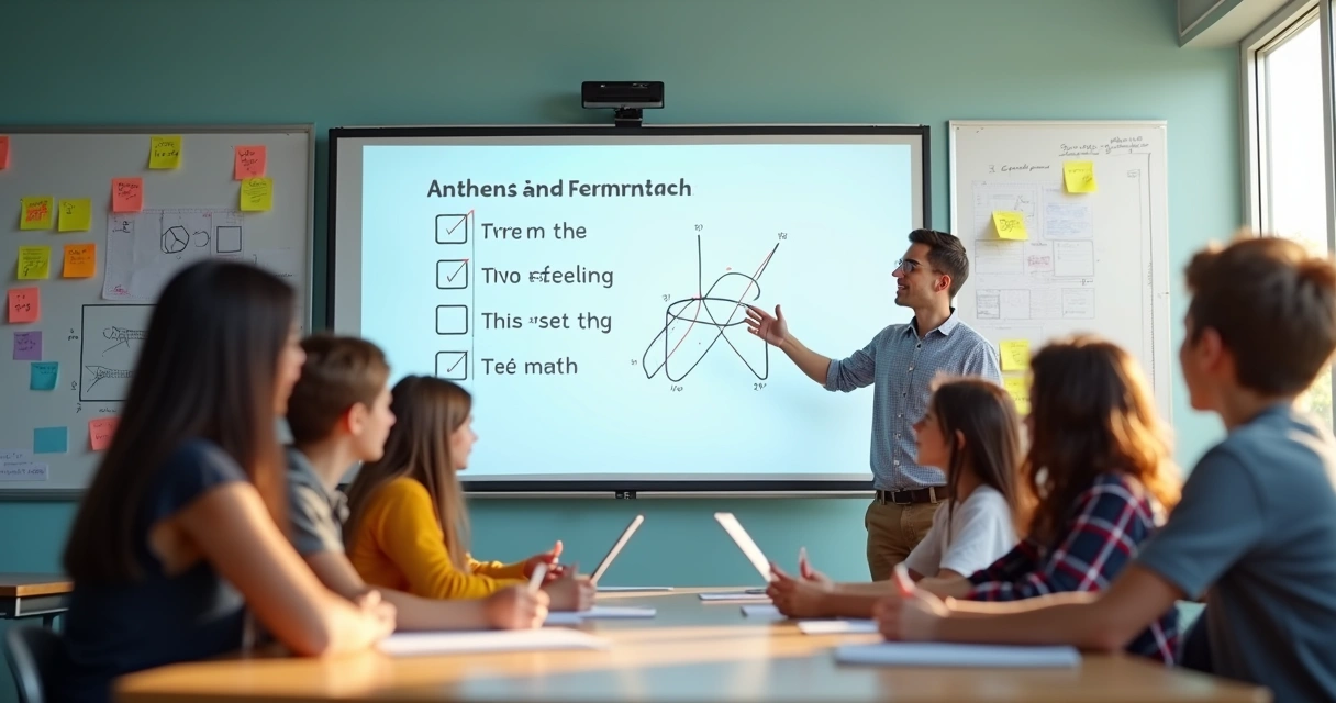 Quiz matemático sobre área e perímetro, com alunos resolvendo em lousa digital