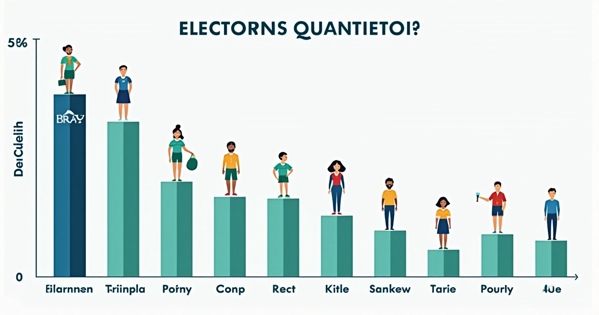 Gráfico simples mostrando cálculo de quociente eleitoral e cadeiras, com ícones de pessoas e partidos. 