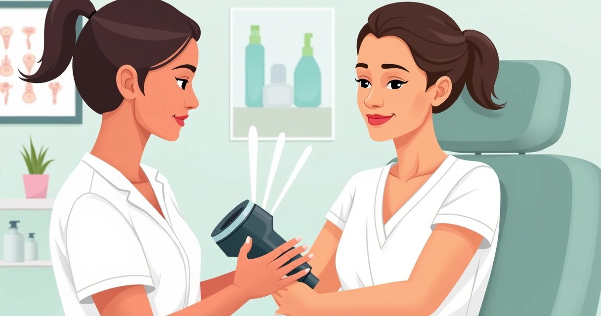 Técnica de radiofrequência sendo realizada em cotovelo de uma mulher 