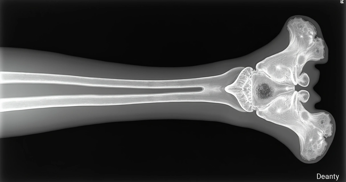 Aspectos clínicos e tratamento da osterite xantogranulomatosa 4 Radiografia de osso longo com lesão típica xantogranulomatosa.