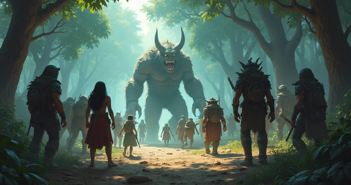 Grupo de personagens de Tibia enfrentando uma invasão de monstros em uma raid intensa no jogo 