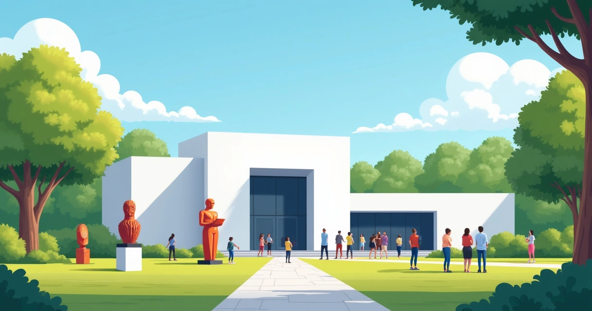 Museu de Arte de Raleigh com esculturas externamente 