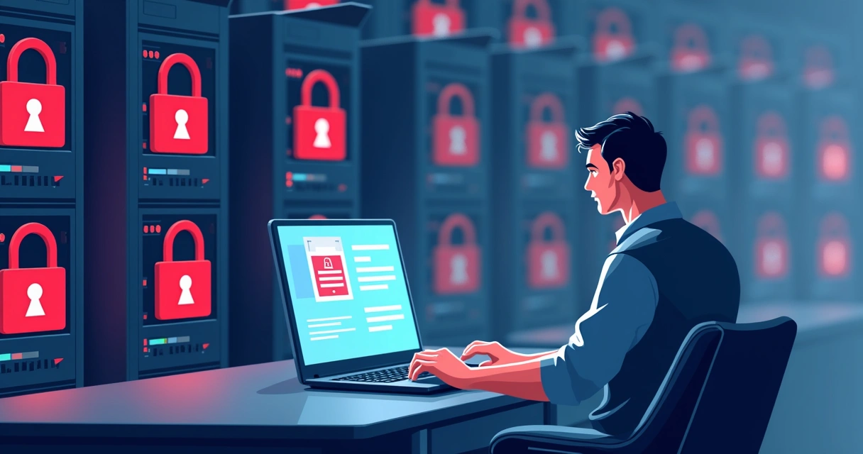 Análise de servidores bloqueados durante ataque de ransomware 