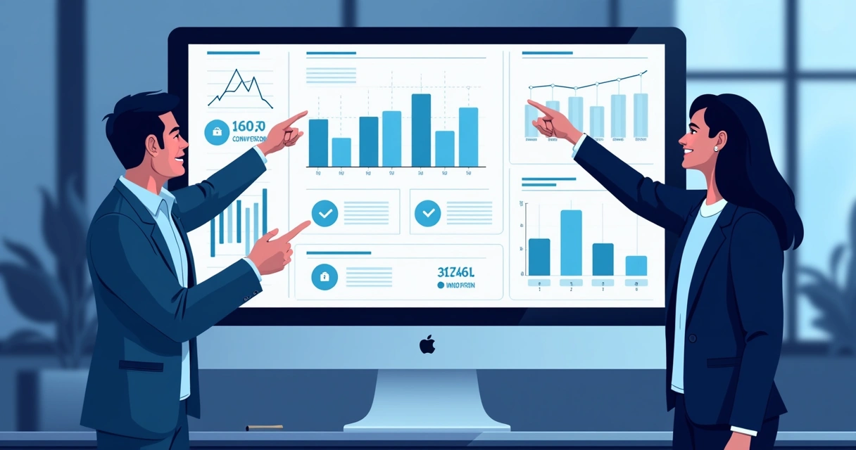 Painel digital apresentando relatórios e dados de vendas facilmente visualizáveis 