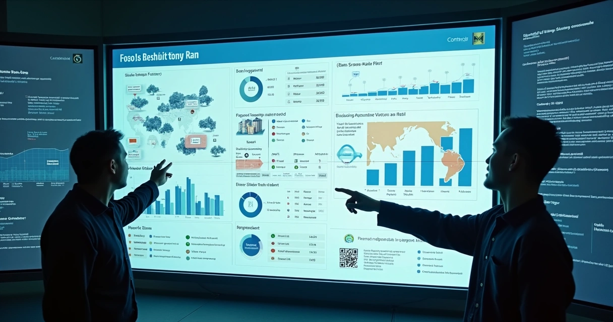 Painel digital mostra rastreamento de produto alimentício em cada estágio da produção