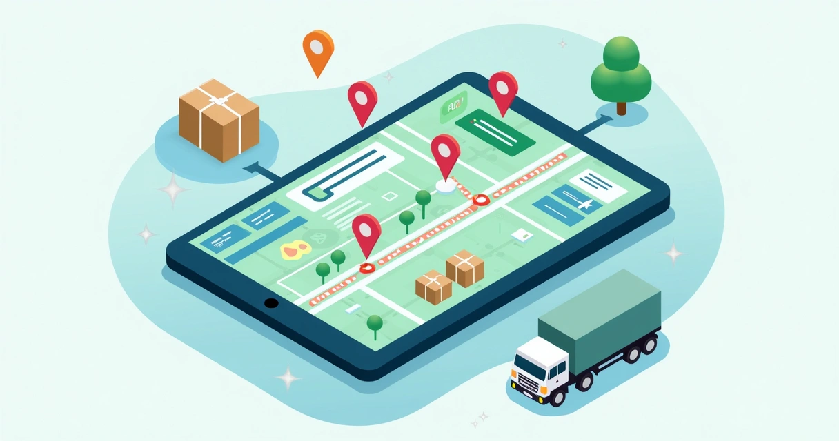 Painel digital mostranto rastreamento de entregas no dropshipping, marcadores em diferentes pontos do percurso 