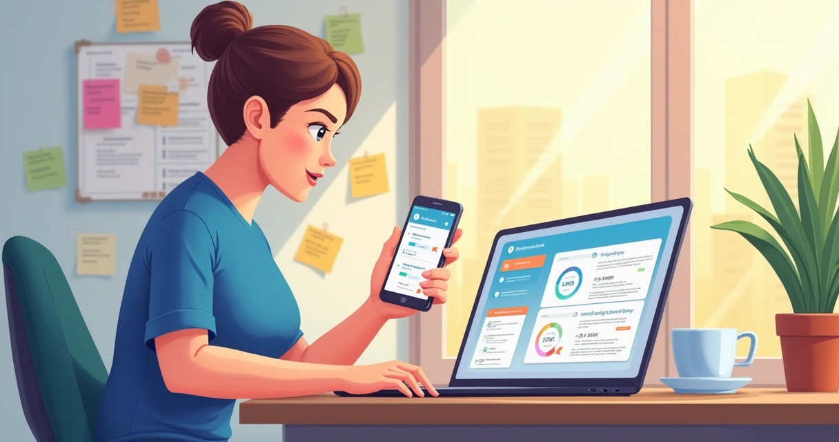 Pessoa usando aplicativo de rastreamento de tempo com interface de botões para iniciar e pausar tarefas 