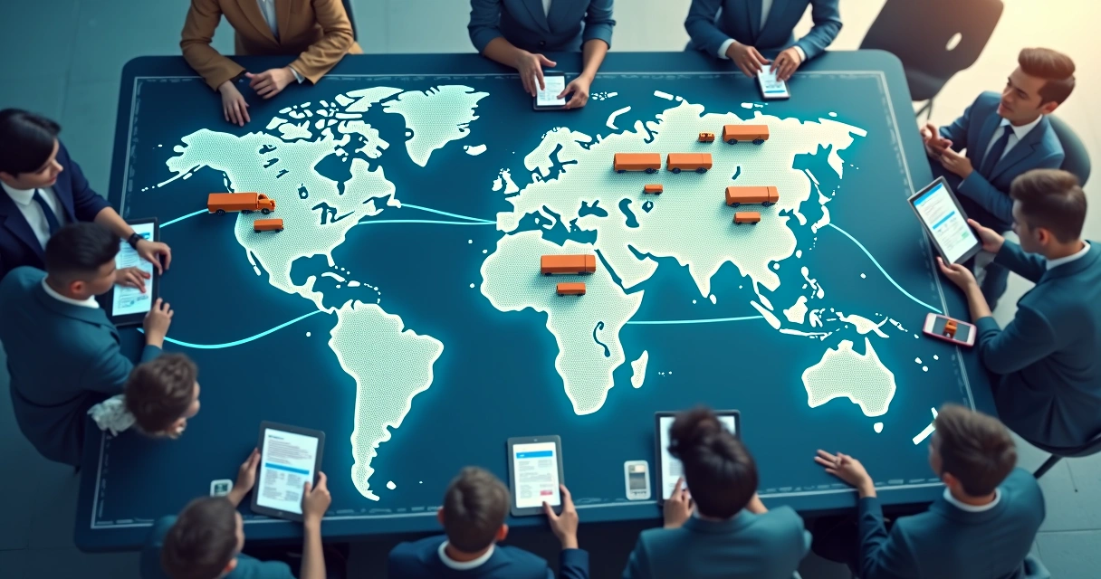 Mapa digital mostrando rastreamento de cargas em tempo real 