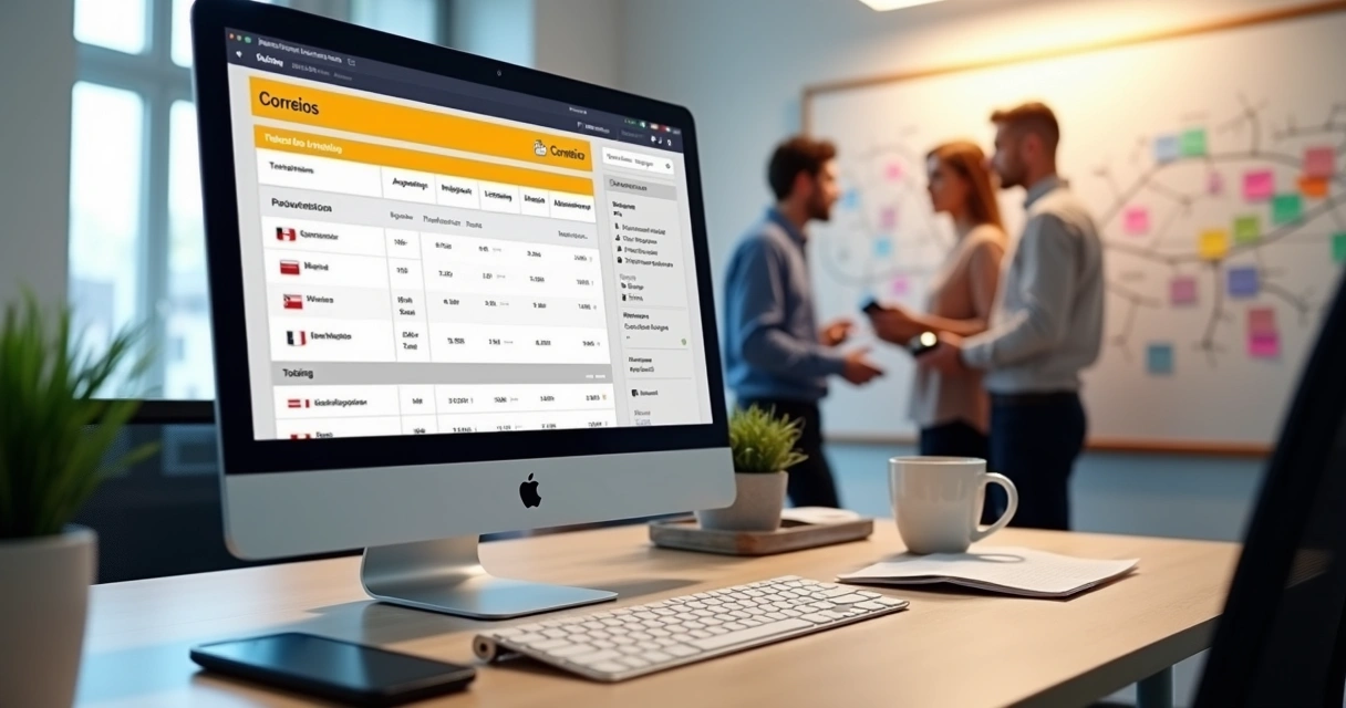 Tela de rastreamento no computador mostrando pedido em trânsito