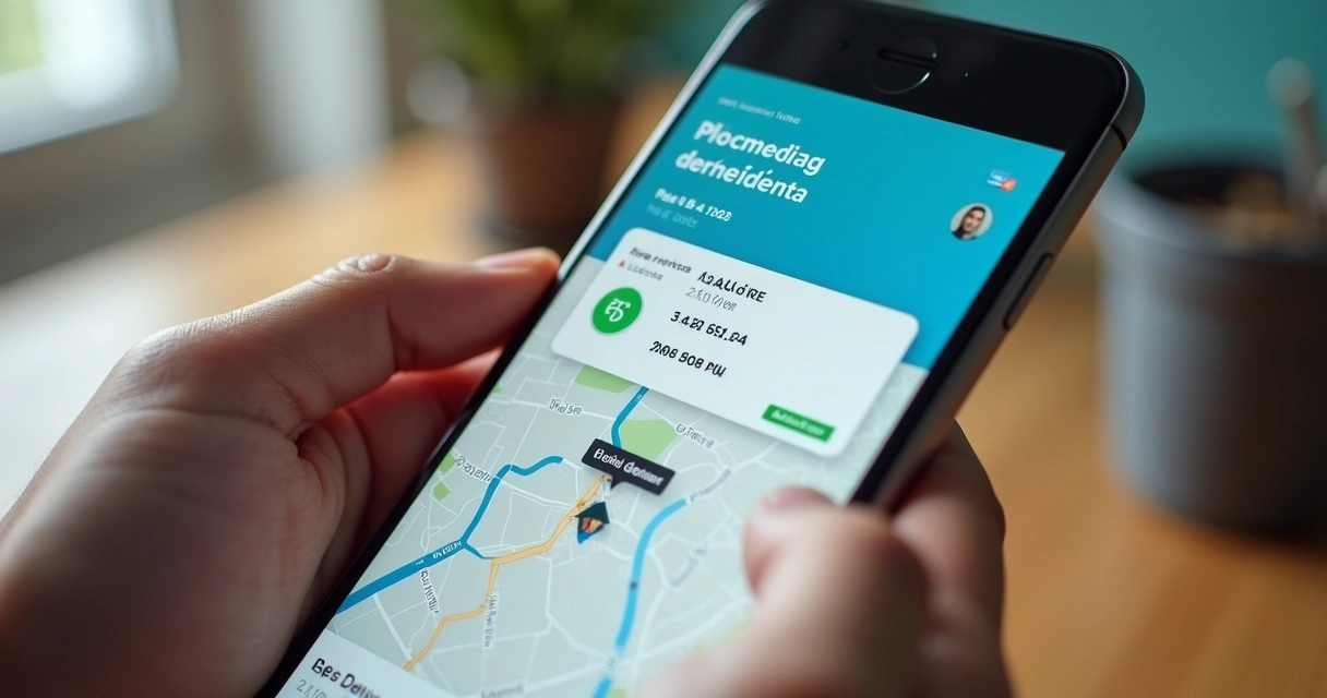 Tela de aplicativo de rastreamento de pedidos no celular mostrando número do pedido e status de entrega