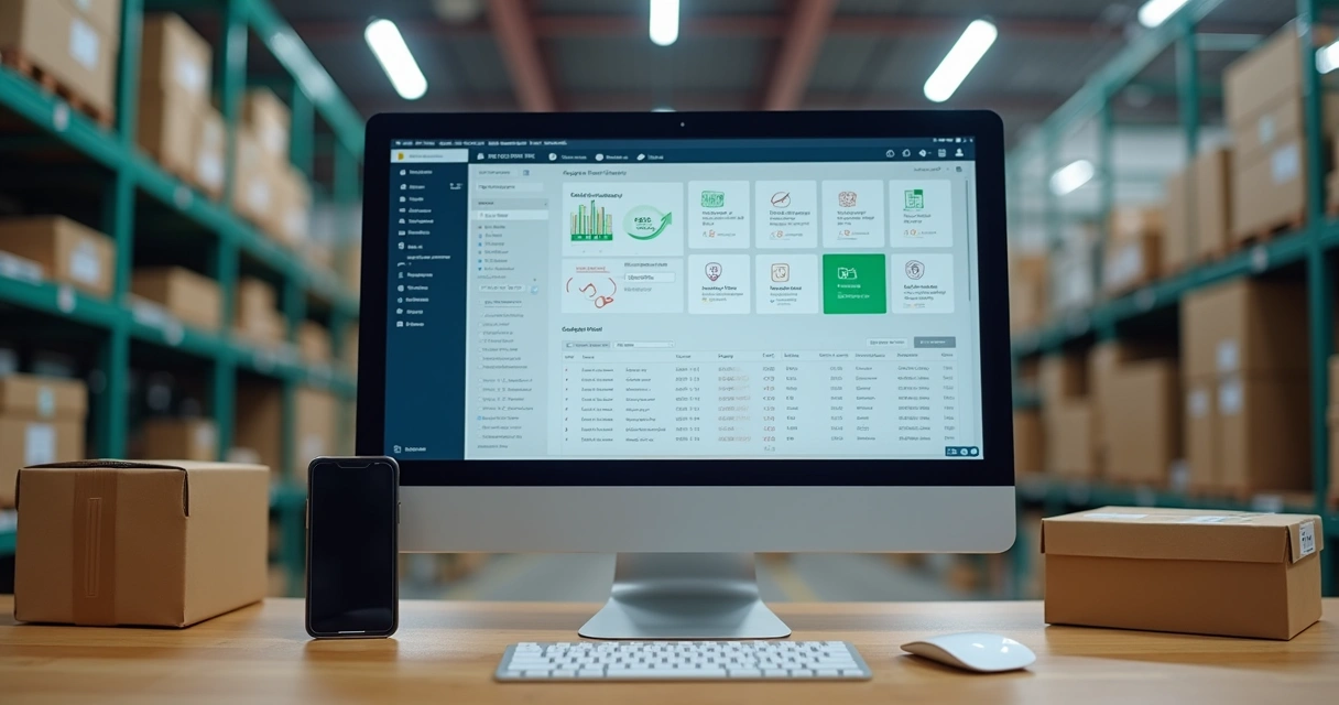 Tela de computador mostra rastreamento de pedido em e-commerce 