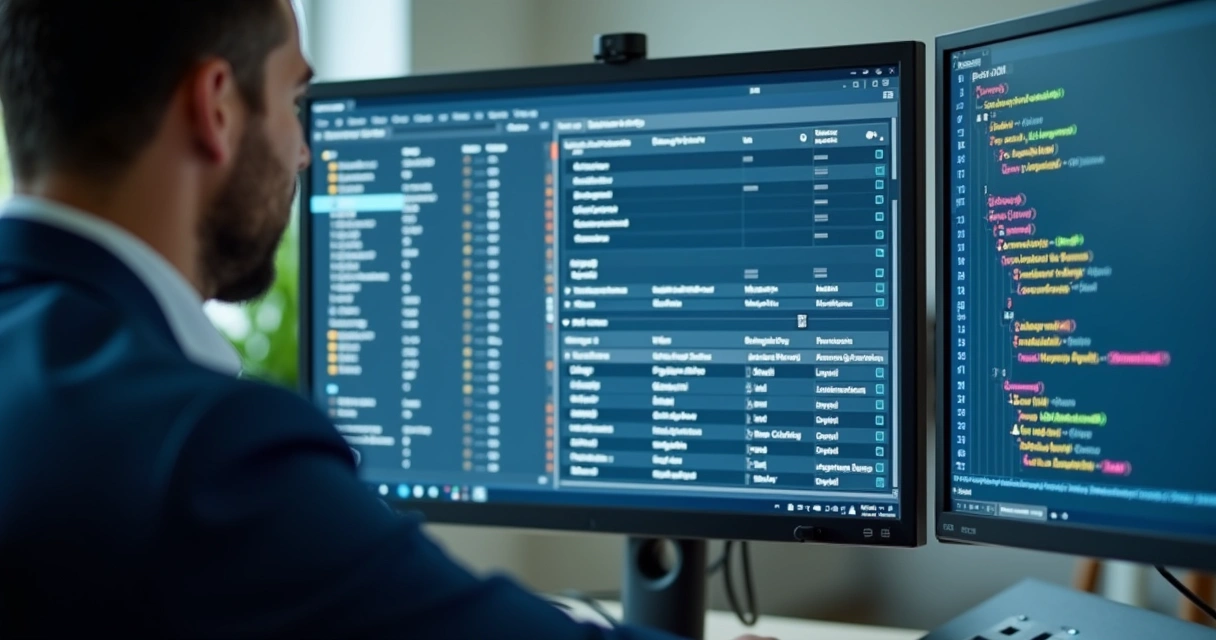 Technician setting access permissions on a monitor. 