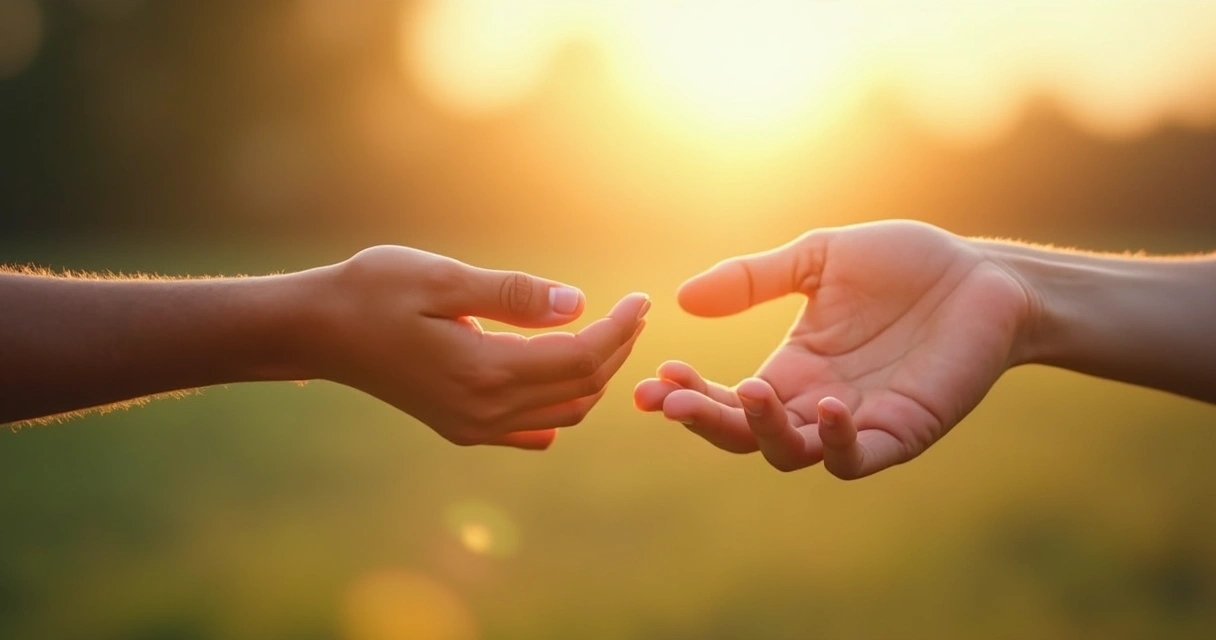 Hand reaching out for connection