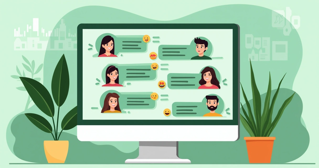 Painel mostrando ícones de emojis e reações de membros em mensagens de WhatsApp 
