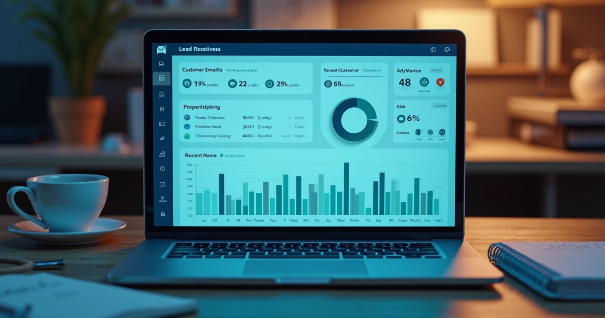 Dashboard showing lead reactivation flow, emails sent, and user engagement stats