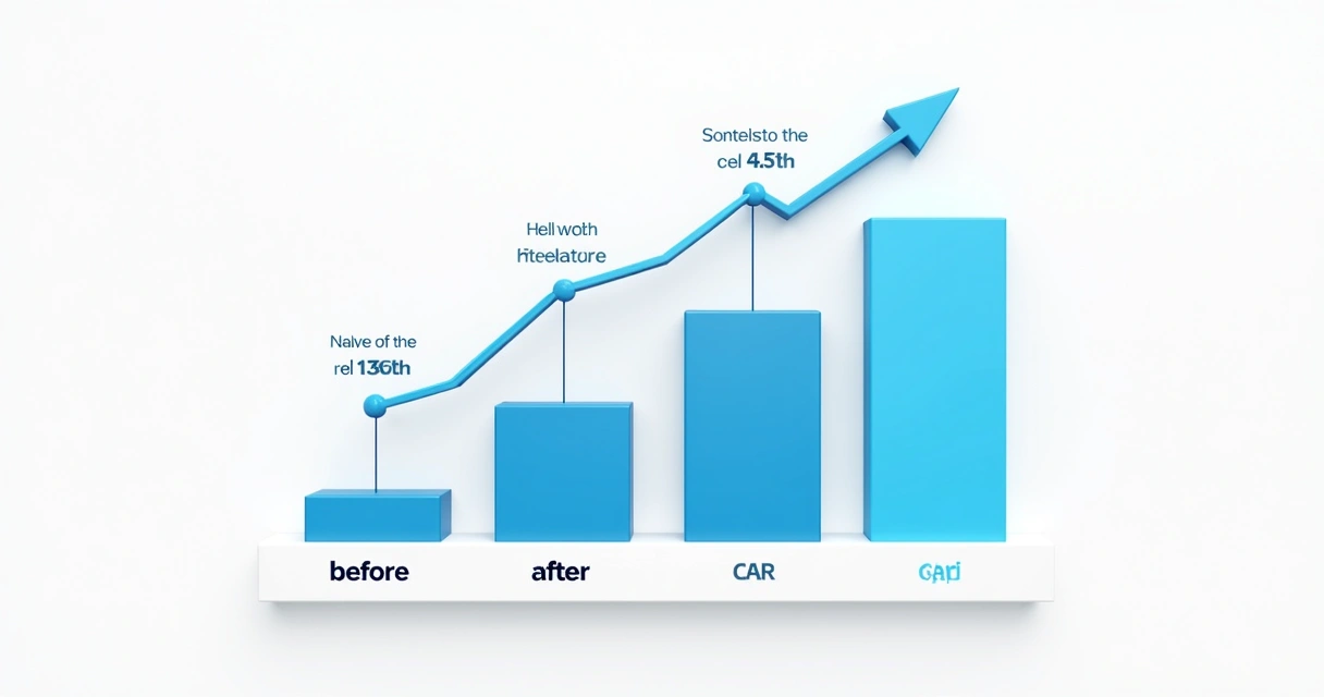 Bar graph comparing landing page conversion rates before and after redesign