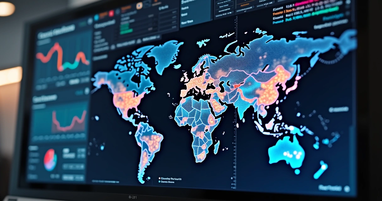 Colorful real-time risk map on property management dashboard