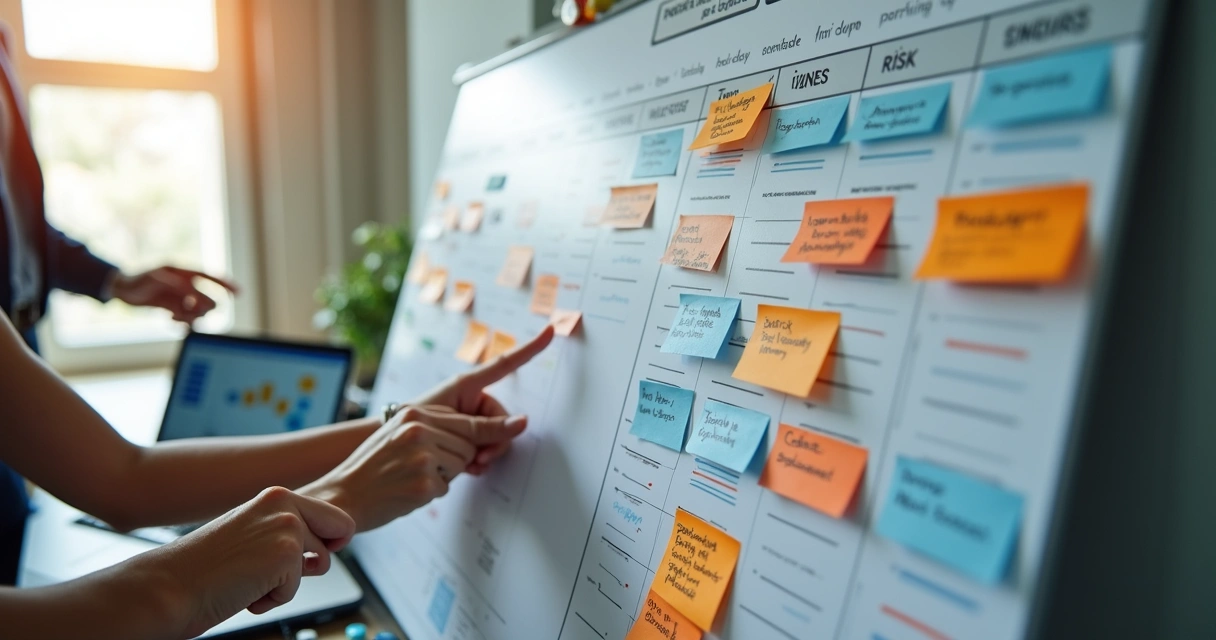 Project planning board with tasks, owners, and realistic deadlines 