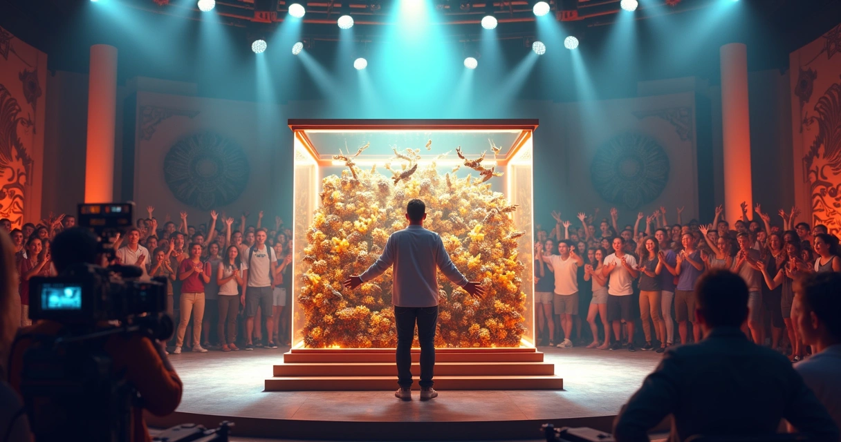 Participante de reality show diante de um desafio inusitado com insetos 