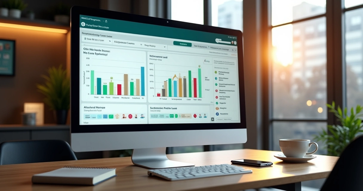 Tela de computador exibindo mensagens automáticas para leads