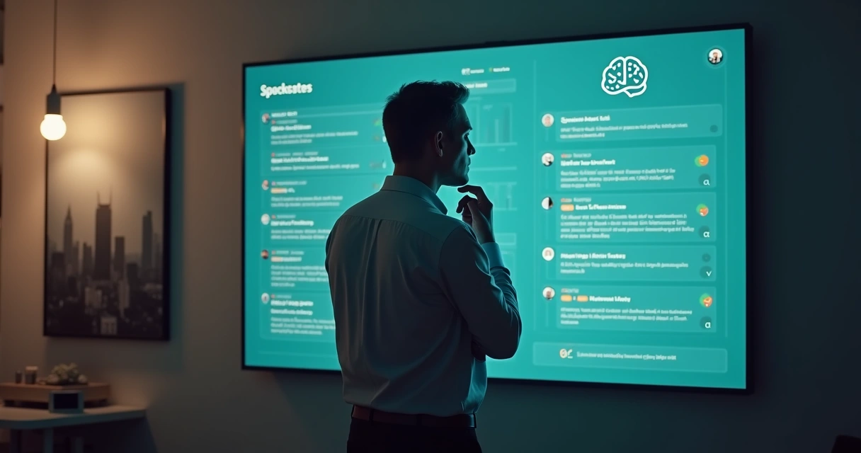 Gestor imobiliário observa painel com IA reativando leads antigos em lista de contatos 