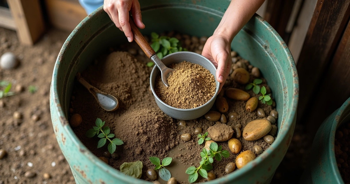Preparo de biofertilizante líquido em recipiente plástico 