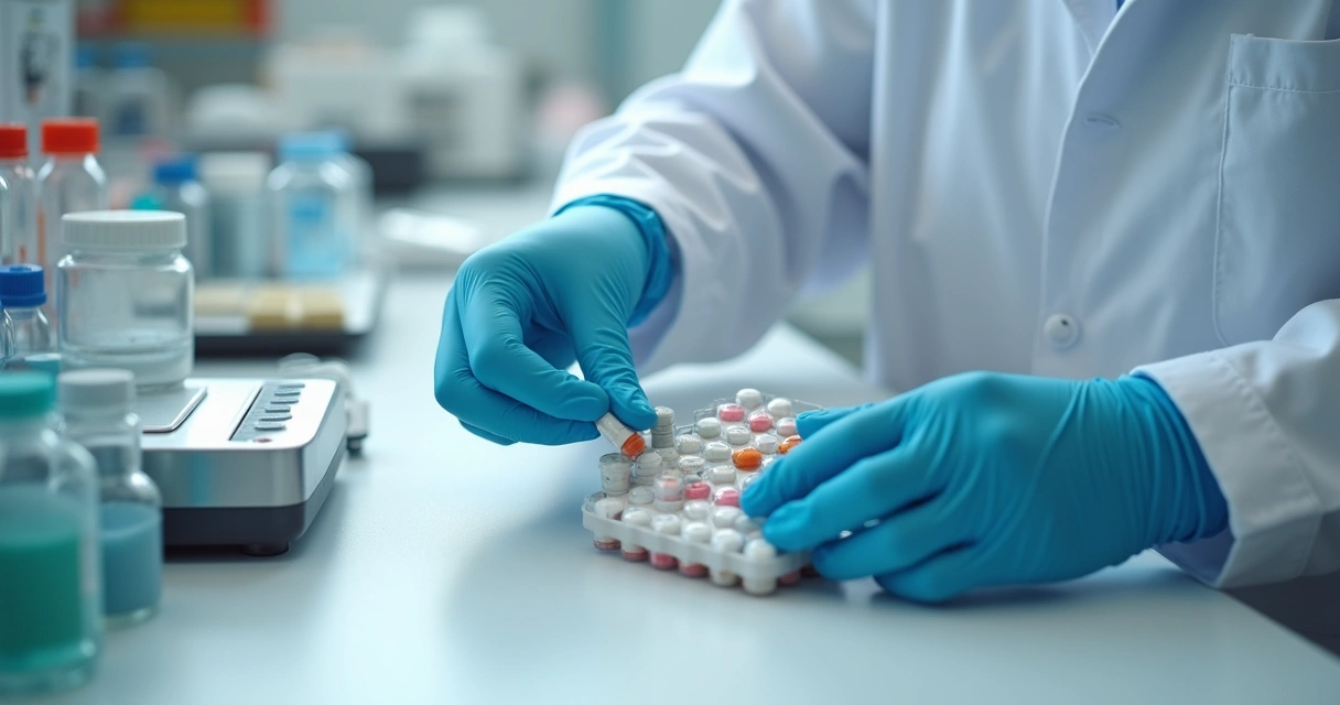 Farmacêutico manipulando receita específica