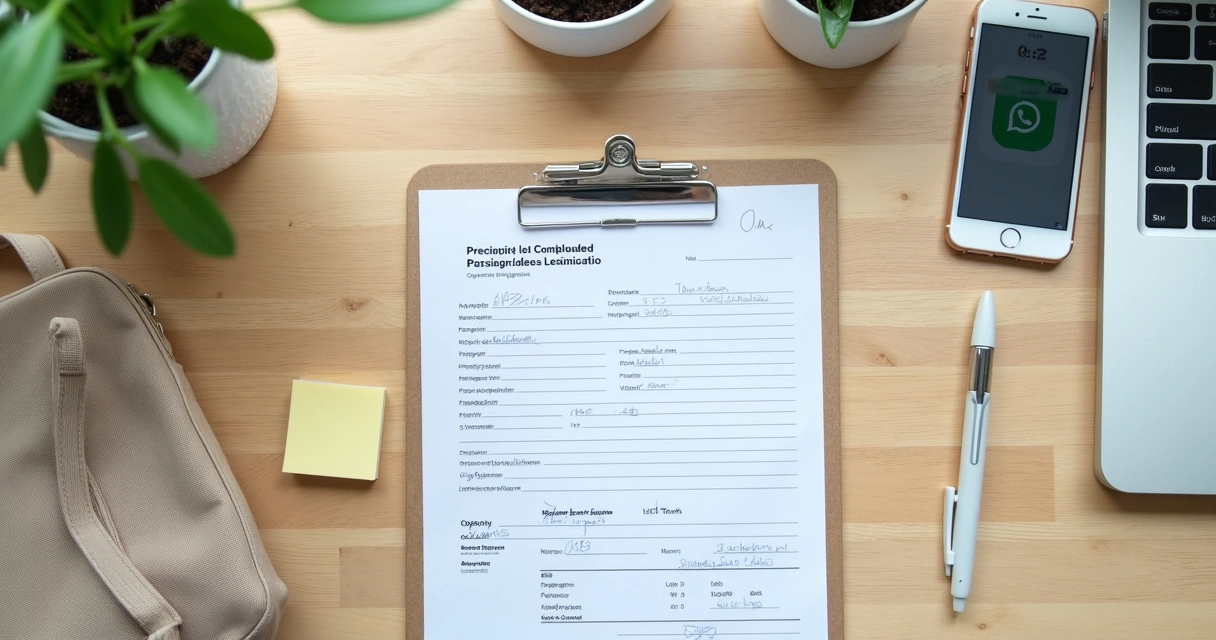 Receita de medicamento manipulado destacada sobre mesa organizada com telefone celular ao lado 