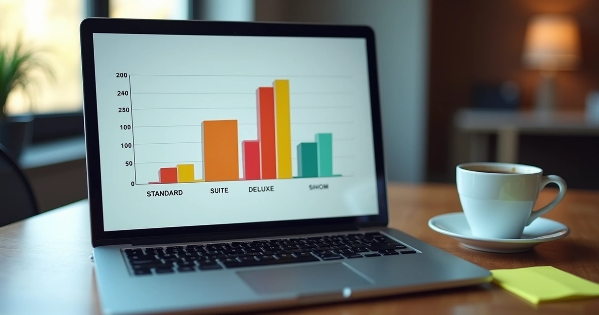 Gráfico colorido com receitas separadas por tipo de acomodação 