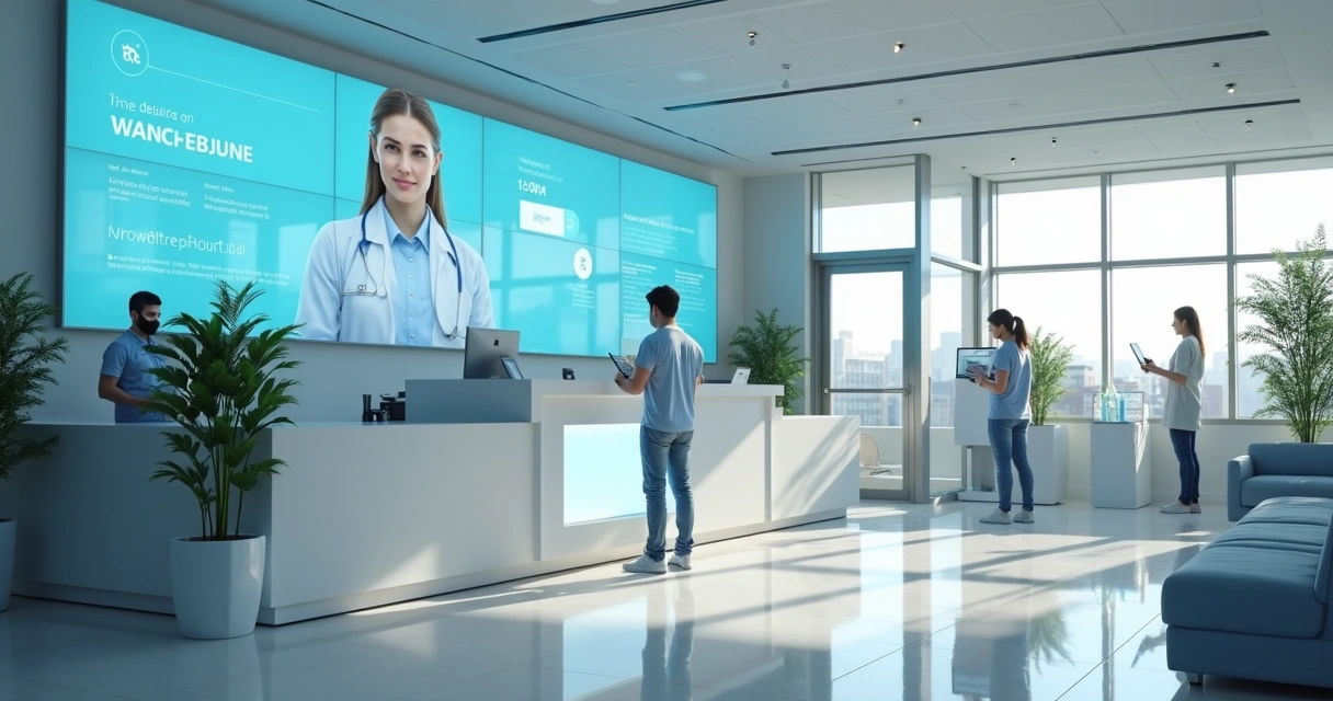 Recepção de clínica odontológica com uso de tecnologia digital 