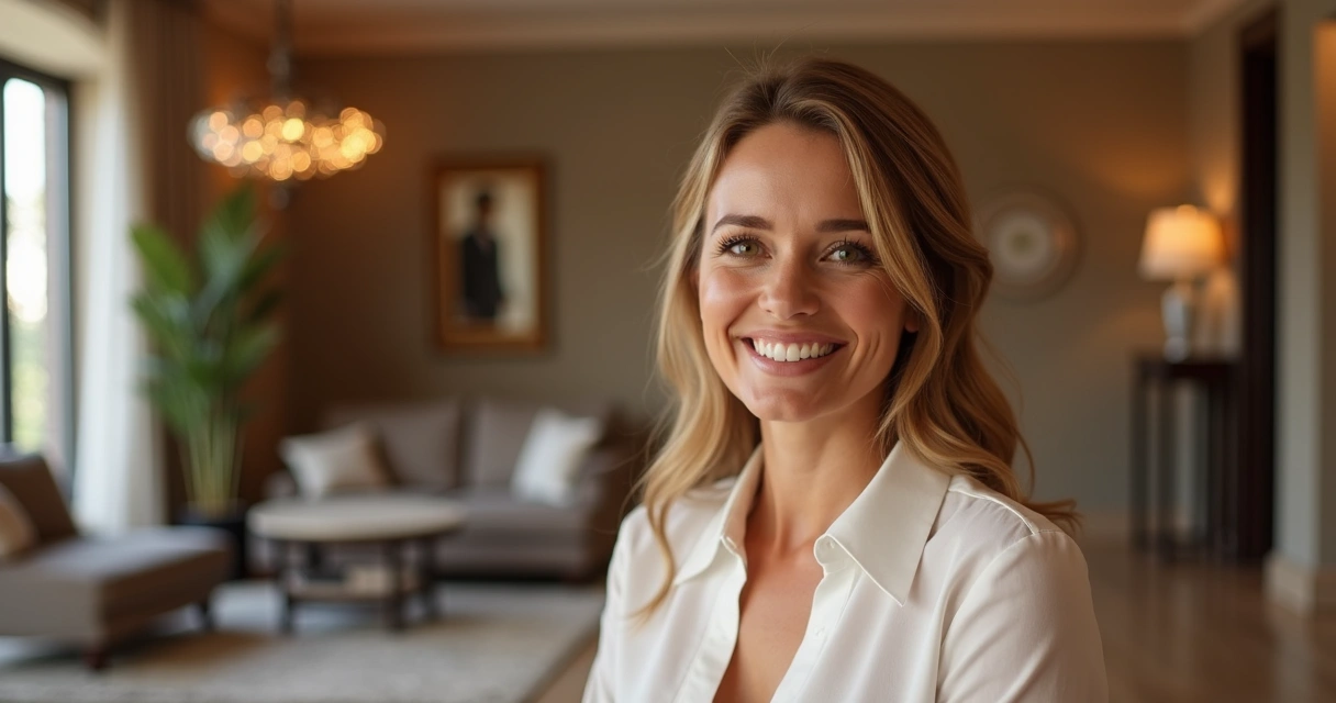 Recepcionista cumprimentando cliente em salão de beleza