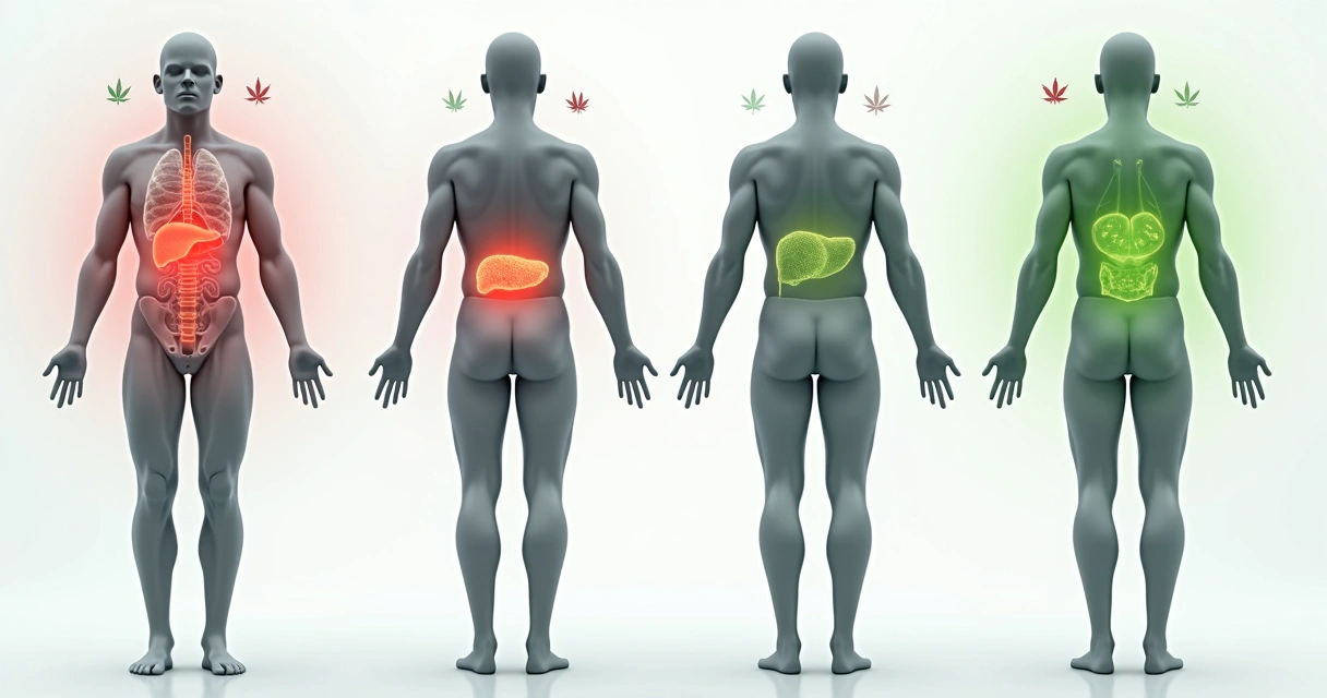Distribuição dos receptores CB1 e CB2 no corpo humano 